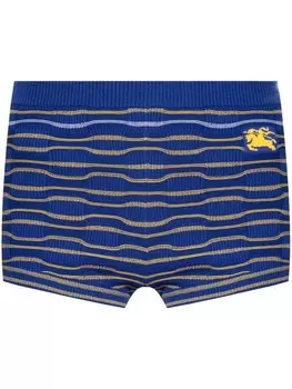 Трикотажные мини-шорты в полоску Burberry, синий