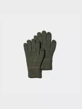 Трикотажные перчатки heattech Uniqlo, зеленый
