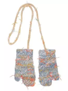 Трикотажные перчатки ручной работы Maison Margiela, синий