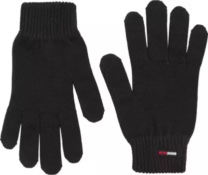 Трикотажные перчатки Tommy Jeans "TJW ELONGATED FLAG GLOVES" с вышивкой логотипа, черный