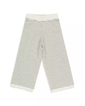 Трикотажные полосатые широкие брюки для девочек - Little Kid Rylee + Cru, слоновая кость/кремовый