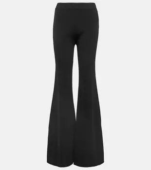 Трикотажные расклешенные брюки Balmain, черный