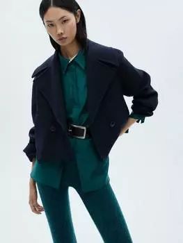 Трикотажные расклешенные брюки victoria Mango, темно-синий