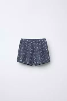 Трикотажные шорты-бермуды pointelle ZARA, синий