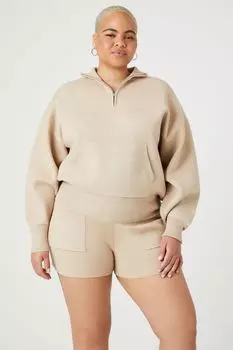 Трикотажные шорты больших размеров Forever 21, серо-коричневый