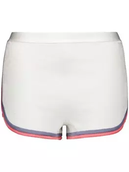 Трикотажные шорты FENDI с контрастной отделкой, белый