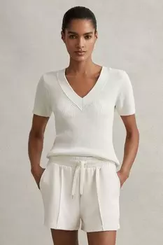 Трикотажные шорты Joanna с завязками Reiss, белый