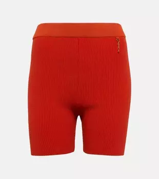 Трикотажные шорты Le Short Pralu в рубчик JACQUEMUS, красный
