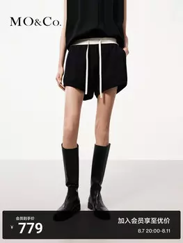 Трикотажные шорты Moco с высокой талией на шнурке, черный