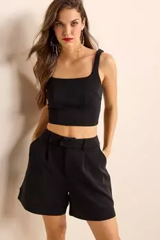 Трикотажные шорты Party Wear Going Out с зауженным кроем и завышенной талией Next, черный