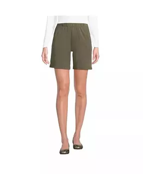 Трикотажные шорты Petite Sport с высокой посадкой Lands' End, зеленый