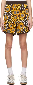 Трикотажные шорты с цветочным принтом Adidas Originals Edition Wales Bonner, мультиколор