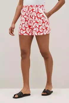 Трикотажные шорты с кружевной отделкой Next, красный