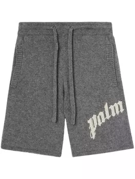 Трикотажные шорты с логотипом Palm Angels, серый