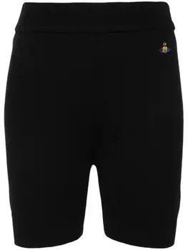Трикотажные шорты с вышитым логотипом Vivienne Westwood, черный