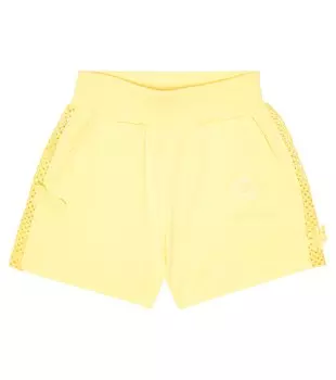Трикотажные шорты с вышивкой Monnalisa, желтый