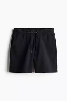 Трикотажные шорты свободного кроя H&M, черный