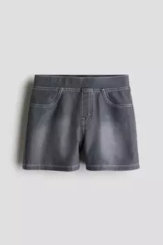 Трикотажные шорты в джинсовом стиле H&M, серый