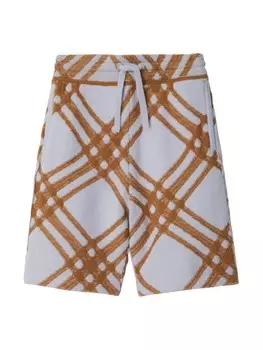 Трикотажные шорты в клетку Burberry Kids, синий