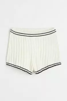Трикотажные шорты в рубчик H&amp;M, белый