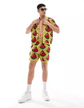 Трикотажные шорты зеленого арбуза ASOS DESIGN — часть комплекта