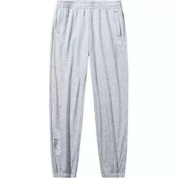 Трикотажные спортивные брюки Anta Life Collection женские CD25 серо-меланжевого цвета