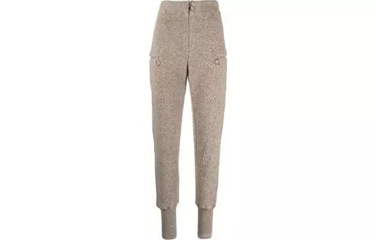 Трикотажные спортивные брюки с застежкой-молнией спереди JIL SANDER, Ecru