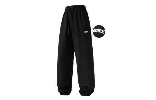 Трикотажные спортивные брюки унисекс GDRX, Black-Threaded Style