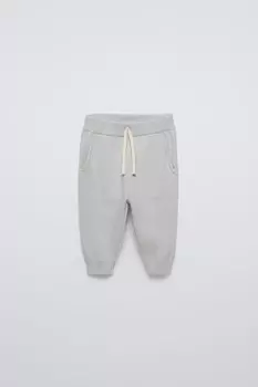 Трикотажные спортивные брюки ZARA, светло-серый
