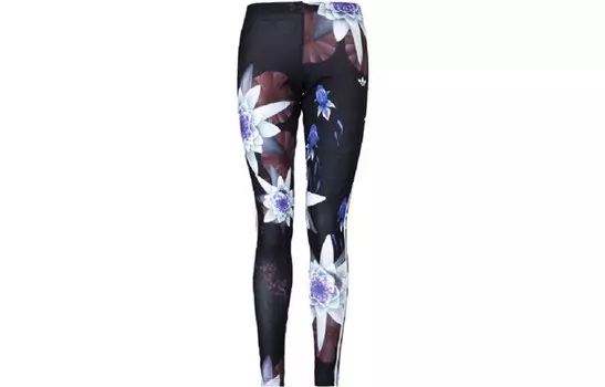 Трикотажные спортивные штаны Lotus Flower женские черные Adidas Originals