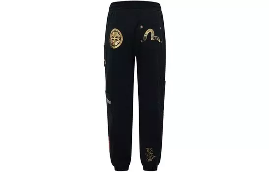 Трикотажные спортивные штаны мужские черные Evisu, черный