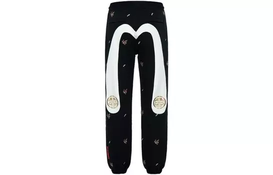 Трикотажные спортивные штаны мужские черные Evisu, черный
