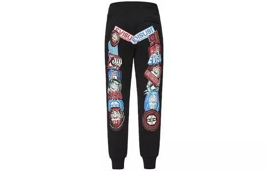 Трикотажные спортивные штаны мужские черные Evisu, черный