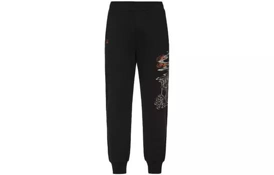Трикотажные спортивные штаны мужские черные Evisu, черный