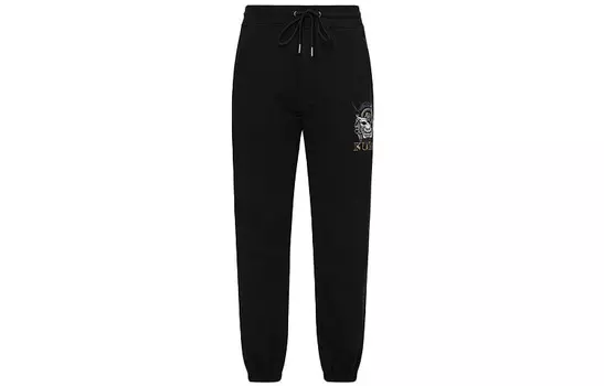 Трикотажные спортивные штаны мужские черные Evisu, черный