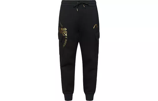 Трикотажные спортивные штаны мужские черные Evisu, черный