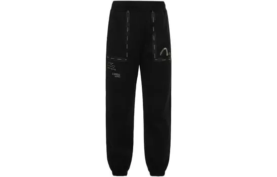 Трикотажные спортивные штаны мужские черные Evisu, черный