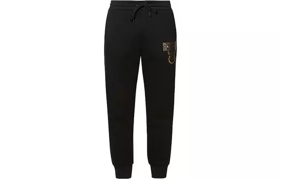 Трикотажные спортивные штаны мужские черные Evisu, черный