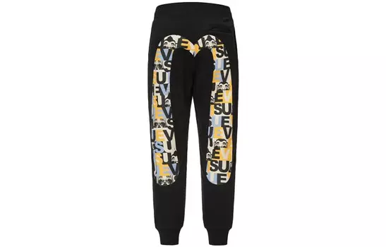 Трикотажные спортивные штаны мужские черные Evisu, черный