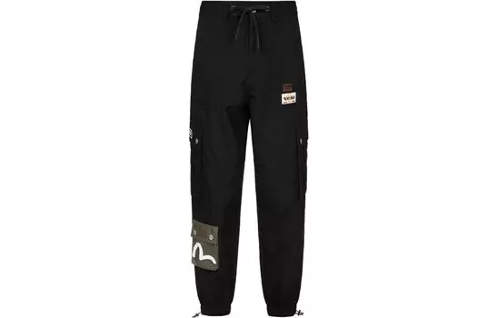 Трикотажные спортивные штаны мужские черные Evisu, черный
