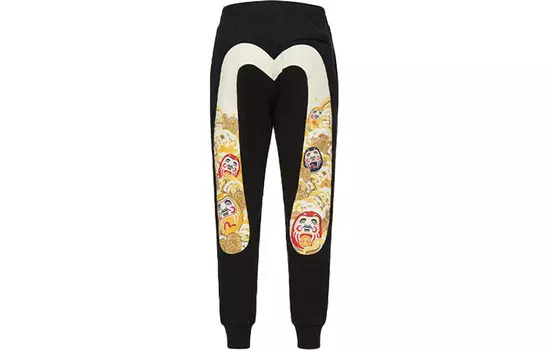Трикотажные спортивные штаны мужские черные Evisu, черный