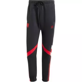Трикотажные спортивные штаны мужские черные/красные Adidas Originals, черный/красный