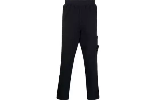 Трикотажные спортивные штаны мужские черные Stone Island, черный