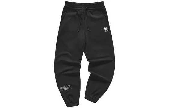 Трикотажные спортивные штаны мужские, цвет черный как смоль Fila, черный