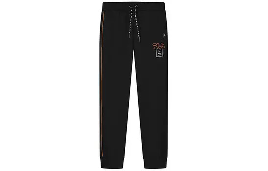 Трикотажные спортивные штаны мужские, цвет черный как смоль Fila, черный