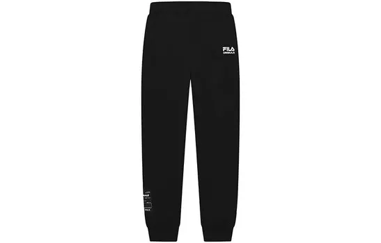 Трикотажные спортивные штаны мужские, цвет черный как смоль Fila, черный