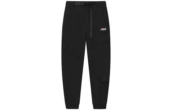 Трикотажные спортивные штаны мужские, цвет черный как смоль Fila, черный