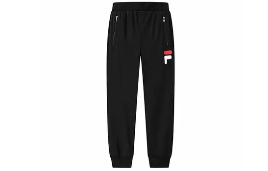 Трикотажные спортивные штаны мужские, цвет черный как смоль Fila, черный