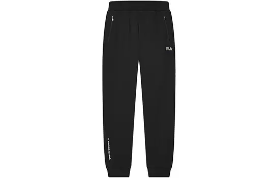 Трикотажные спортивные штаны мужские, цвет черный как смоль Fila, черный