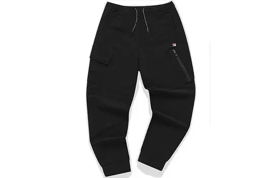 Трикотажные спортивные штаны мужские, цвет черный как смоль Fila, черный